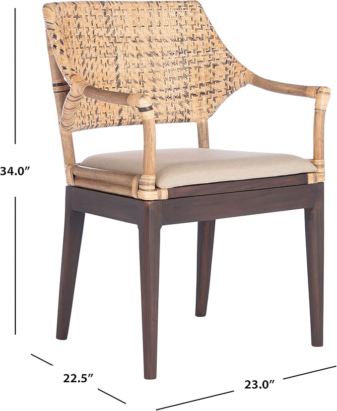 SAFAVIEH Home Collection Carlo Arm Chair Honey