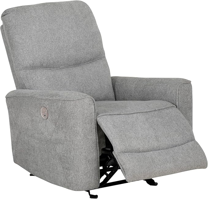 Powell Kylee Grey Upholstered Power Reclining Chair with Charging Port
