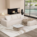 NAYA 106” Modular Sectional Sofa Cloud Sectional Couch with Deep Seat Modern Modular L-Shape Sofa Boneless Couch with Chaise for Living Room Bedroom (Beige Right Facing Chaise)