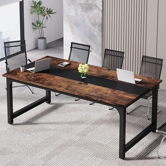 LITTLE TREE 63 Inch Large Executive Office Desk Simple Computer Workstation with 31.5 inch Extra Wide Desktop for Home Office