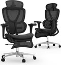 FLEXISPOT Sentinel Ergonomic Office Chair with Dual-Wing Adaptive Lumbar 3D Armrests 3-Position Recline up to 120° Height-Adjustable Backrest Premium Mesh Computer Desk Chair for Home &amp Office