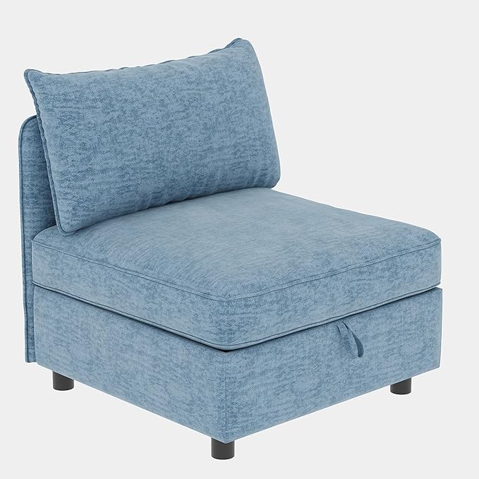 Loveseat Modular Storage Sectional Sofa Customizable Seating Group Sofa&ampCouch Convertible Lounge Sleeper Chaise Daybed with Movable Seat and Ottomans Chenille Upholstered Sofa Couch for Living Ro