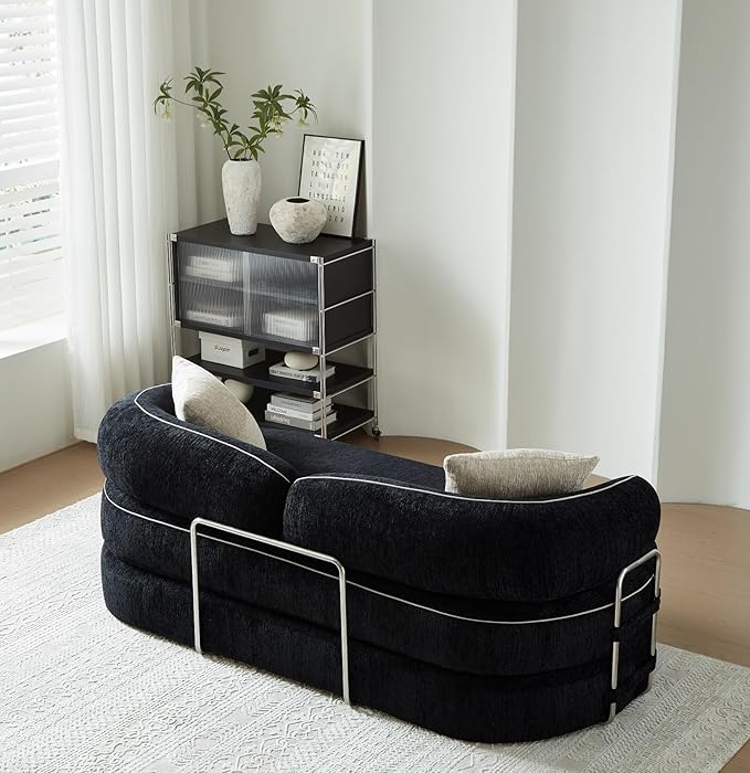 Convertible Sofa Bed with Fixed-Shape Frame 4-in-1 Combination Folding Pull Out Couch Futon Couch in a Box Modular Floor Sleeper Sofa Bed for Living Room Bedroom (2 Pillows Black) ﻿