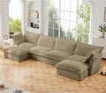 Modular Sectional Sofa Cloud Couch 156.6 U Shaped Sofa Comfy 4-Seat Couch with Ottoman &amp Removable Cover Oversized Sofas Set for Living Room Apartment Camel Corduroy