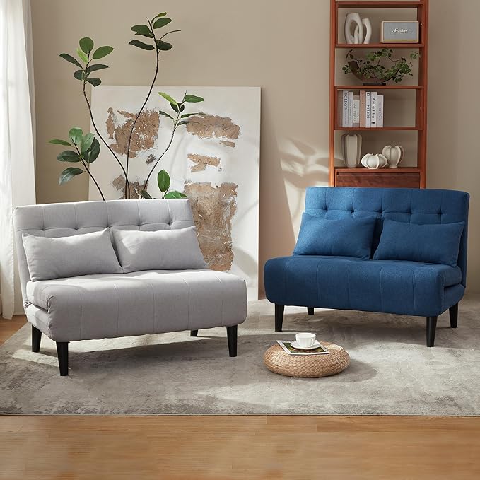 Oversized Foldable Sofa Bed with 7-in-1 Linen Fabric Couch Ideal for Apartments Guest Rooms and Small Space Gray