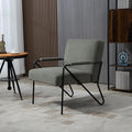 Mid-Century Accent Chair with Upholstered Cushion and Metal Frame Comfy Arm Chair for Living Room Bedroom Office Lime Green