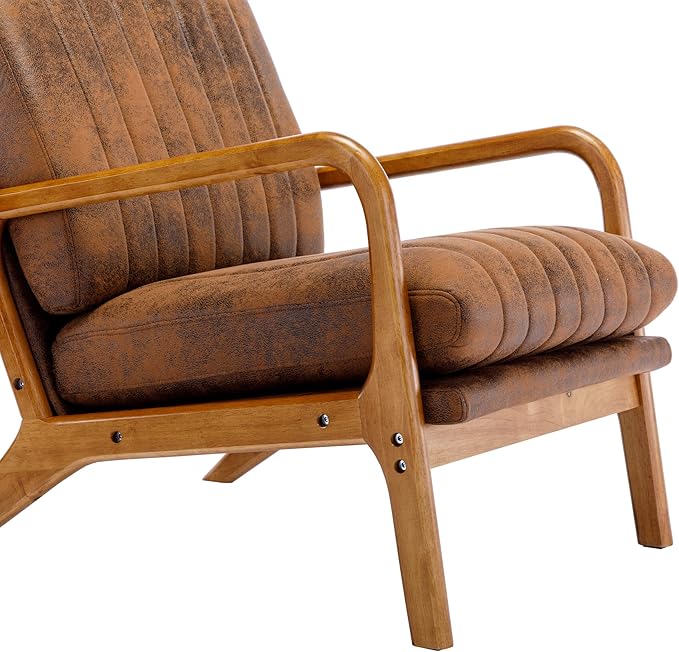 Wood Frame Armchair Accent Chair Lounge Chair for Living Room