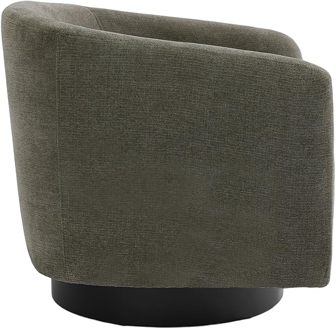 Lumibee Swivel Accent Barrel Chairs Upholstered Comfy Swivel Round Barrel Chair 360° Rotation Single Sofa Club Armchair for Living Room Reading Room Bedroom Chenille Tan