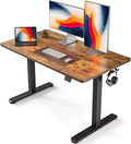 FEZIBO Electric Standing Desk 48 x 24 Inches Height Adjustable Stand up Desk Sit Stand Home Office Desk Computer Workstation Vintage Brown