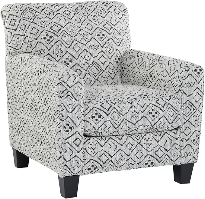 Signature Design by Ashley Hayesdale Modern Accent Chair with Removable Cushions and Tapered Legs Black &amp Gray
