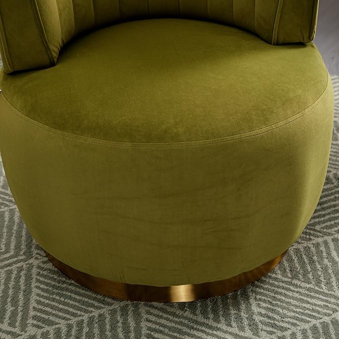 360° Swivel Cuddle Barrel Accent Chairs Wide Upholstered Round Armchairs in Fluffy Velvet for Living Room Bedroom Office Waiting Rooms