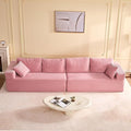 138 Modular Sofa Memory Foam Sectional Couches for Living Room Set of Sleeper Sofa Bed Corduroy Pink