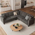 ONBRILL L Shaped Couch Small Corner Sectional Sofa for Living Room Comfy Chenille L Shape Sofa with 3 Throw Pillows Easy Assembly Convertible Sectional Sofa Couches for Apartment Grey