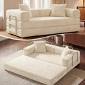 Convertible Sofa Bed78 Inch Folding Futon Sofa BedSleeper Sofa Bed with Fixed-Shape FrameBoneless Couch Loveseat with Pull Out Bed for Living Room with 2 PillowsNo Assembly Required Beige | Tool-