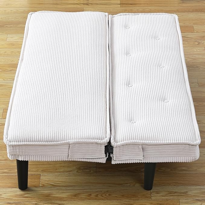 Convertible Futon Sofa Bed Faux Leather Futon Couch with Adjustable Backrest and Usb Port Modern Folding Couch For Small Spaces Living Room Sleeper Bed for Living RoomBedroomOffice (Gray)