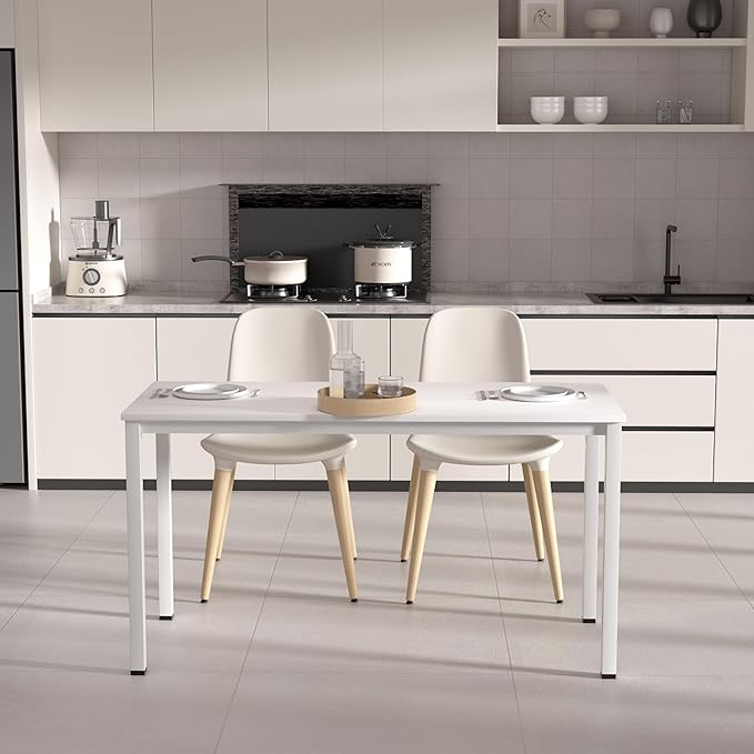 Computer Desk for Small SpaceModern Simple Laptop DeskComputer Table Study Writing Desk for Home OfficeDining RoomLiving Room (White 55 * 23.5in)