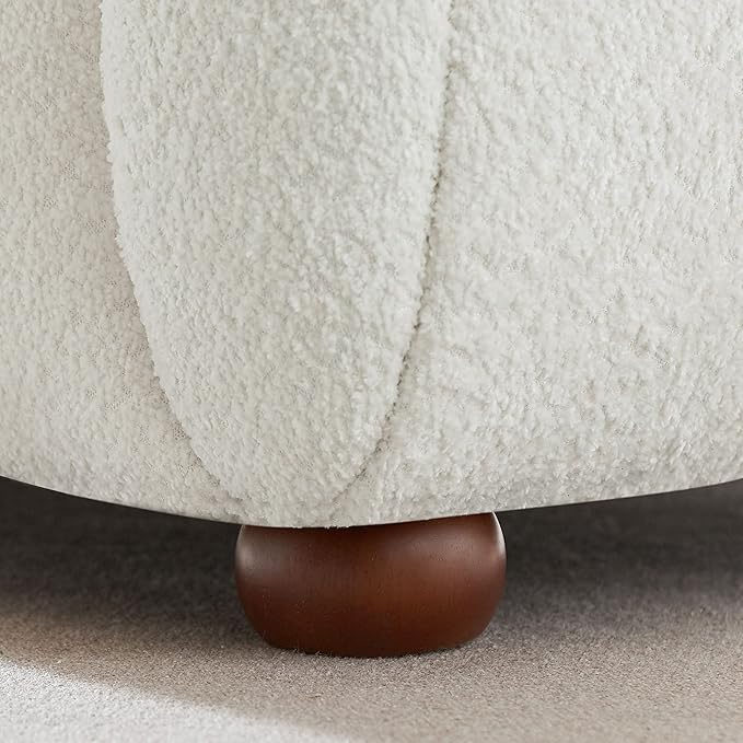 VANOMi Accent Chair for Living Room Oversize Armchairs with Thick Cushion Sherpa Living Room Chairs for Reading Bedroom Apartment Corner White