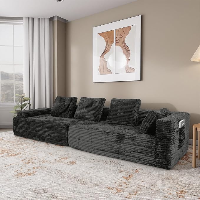 126 Modular Sleeper Couch Sectional Couches for Living Room Ergonomic Memory Foam Sleeper Sofa Oversized Loveseat Sofa Bed Bedroom Apartment Office | Ergonomic No Assembly Required