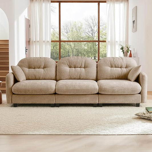 Oversized Modular Sectional Sofa 107”Chenille 3-Seater Cloud Couch for ApartmentOfficeHome Theater-Camel