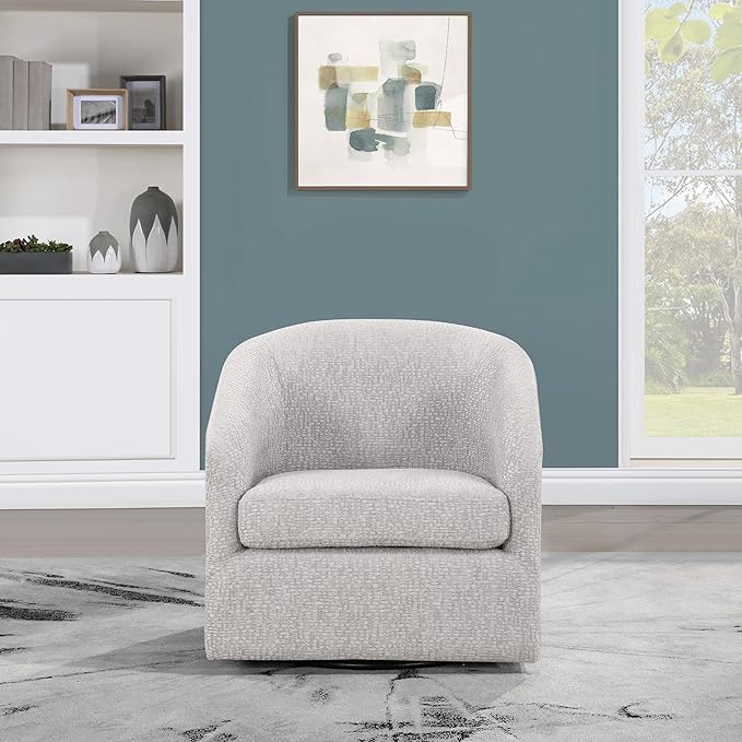 OSP Home Furnishings Parker Upholstered Swivel Tub Accent Chair Sterling Fabric