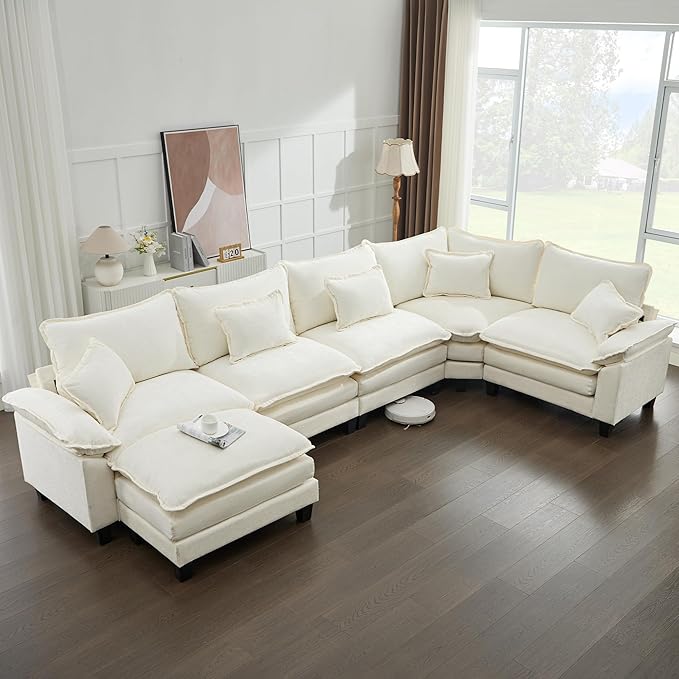 IPKIG Corner Seat Module for Modular Sectional Sofa Corner Module for Customizable Sectional Sofa Couch (Beige Corner Seat Module)