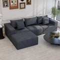 Modular Cloud Sectional Sofa Fluffy Comfy Boneless Couch with Deep Seatversized Convertible Sectional Sofa Couch for Living Room Bedroom Office Apartment (Gray 108”L)