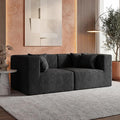 75 Loveseat Sofa Comfy Chenille Cloud Couch with 4 Pillows Modern Deep Seat Boneless Couch 2 Seater Sofa for Living Room Bedroom and Apartment No Assembly Required Black
