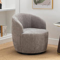 360 Degree Swivel Accent Chair Modern Barrel Vanity Chair with Back Comfy Single Circle Couch for Living Room Bedroom Reading Nook (Chenille Gray)