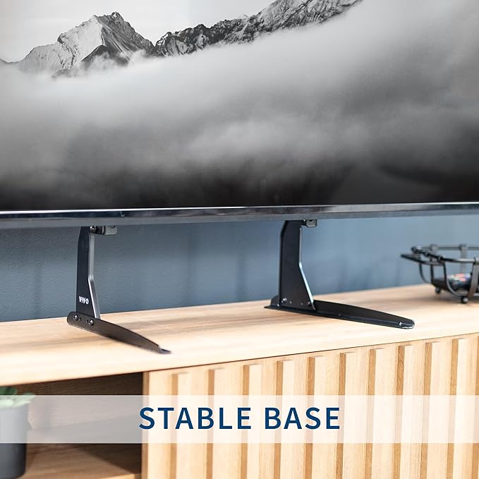 VIVO Universal Tabletop TV Base Stand for 22 to 65 inch LCD Flat Screens Pedestal Replacement Legs VESA Mount with Hardware Included STAND-TV00Y