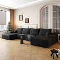 135 U Shaped Sectional Couches for Living Room Oversized Modular Sofa with Ottoman and L-Shape Couch Deep Seat Cloud Boneless Couch with Chaise No Assembly Required
