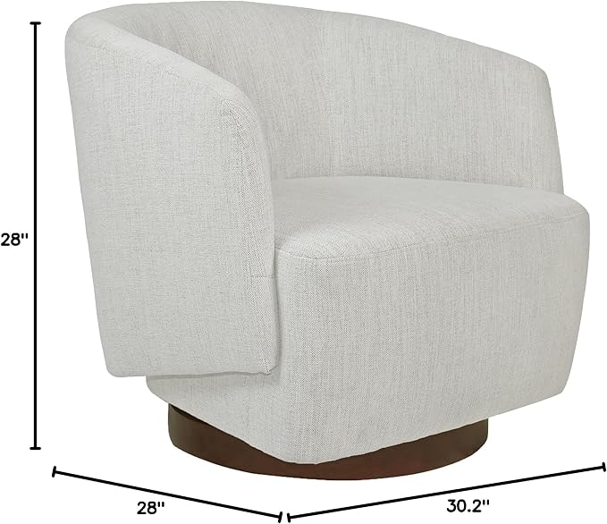 MINCETA Accent ChairModern Swivel Chairs for Living Room and Bedroom Reading with Wood BaseSet of 2Performance Fabric in Ivory