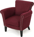 Brice Contemporary Scroll Arm Club Chair with Nailhead Trim Wine and Dark Brown
