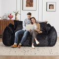 75 Inch Loveseat Bean Bag Couch for Adults Oversized Compressed Boneless Sofa Couch in a Box for Living Room Bedroom Apartment Soft FluffyNo Assembly (Black)