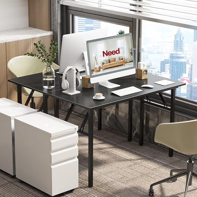 Need Home Office Desk 47 inch - No Assembly Folding Computer Table with BIFMA CertificationComputer Table Workstation Perfect for Teens/Office/Home