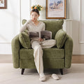 Oversized Accent Chair with All Seats StorageComfy Living Room Chairs with 2 Throw PillowUpholstered Mid-Century Armchair24.5'' Deep SeatReading Chair for BedroomOfficeChenilleGreen
