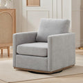 Mlmh &amp Kngwa 30.7 Swivel Accent Chair for Living Room Mid Century Modern Armchair Reading Chairs for BedroomChenilleLight Gray