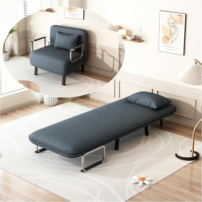 Convertible Sleeper Sofa 31.5″ Tri-Folding Queen Sofa Bed with Adjustable Backrest Velvet Comfy Loveseat Sleeper Sleeper Sofa Bed for Adults Modern Futon Sofa Bed for Bedroom Living Room (31.5in)
