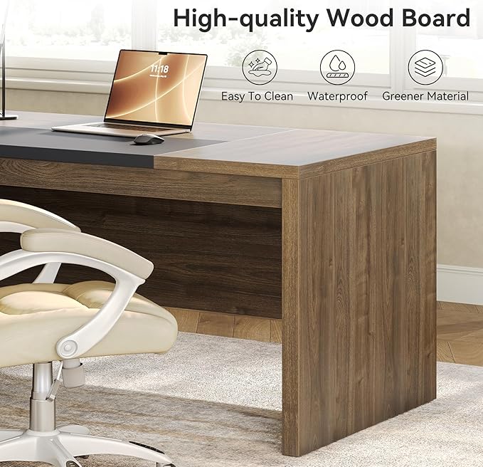 LITTLE TREE L-Shaped Computer Desk with File Cabinet Combo 63-Inch Office Desk 31-Inch Filing Cabinet with Storage &amp Drawer for A4/Letter/Legal Size File Large Business Furniture for Home Offic