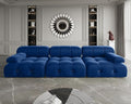104 Velvet Modular Sectional Sofa Luxury Modern 3-Seater Sectional Couches for Living Room Bedroom Office Apartment (Blue)