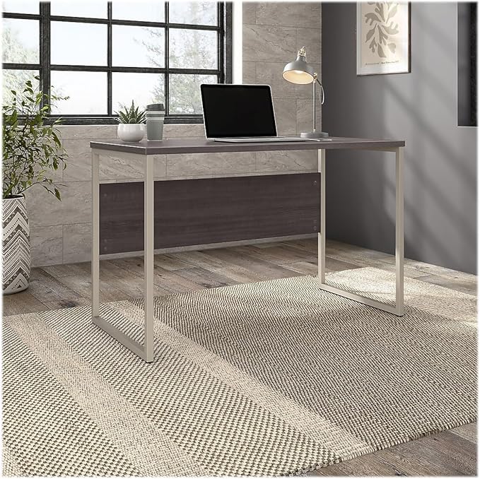 Bush Business Furniture Office Table with Open Metal Leg Design and Privacy Panel | Hybrid Large Computer Desk for Home Office | 48W x 24D