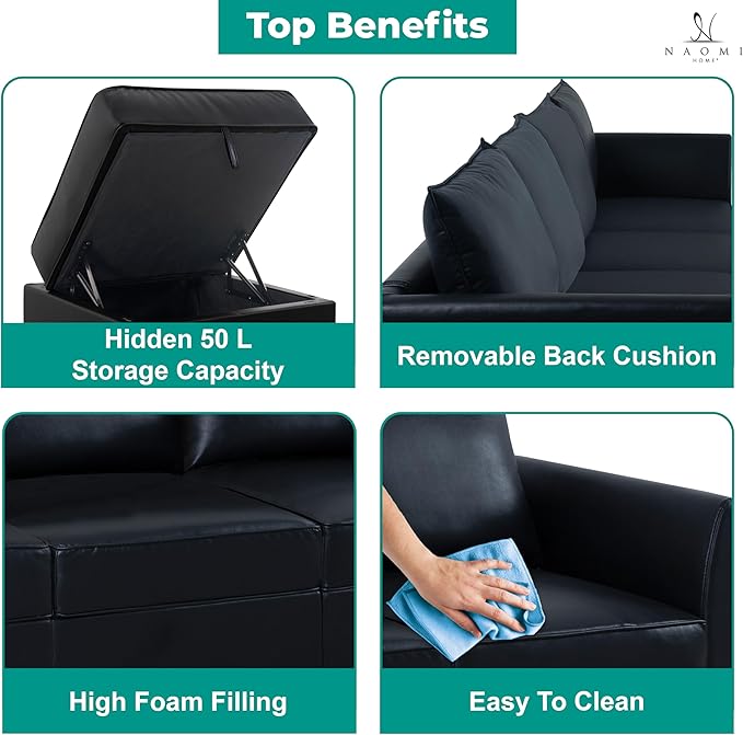 Naomi Home Elizabeth Modern DIY Collection Black/Air Leather/Accent Chair