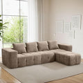 119 Oversized Cloud Boneless Couches for Living Room Modern Tufted Modular Sectional Sofa with Deep Seat &amp Movable Ottoman L Shaped Memory Foam Chenille Couch No Assembly Required Brown