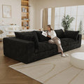118.2 Modular Boneless Sofa 3 Seater Cloud Sectional Couches for Living Room Deep Seat Corduroy Upholstered Couch Furniture Set No Assembly Required (Black 3 Seater)