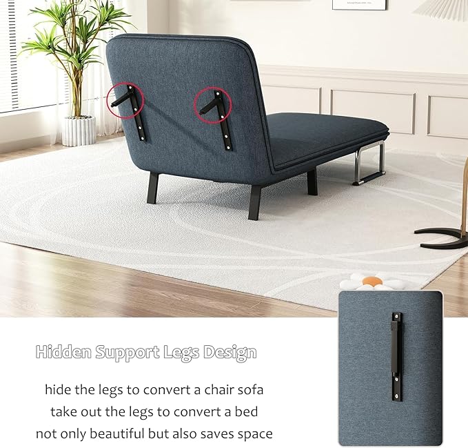 Convertible Sleeper Sofa 31.5″ Tri-Folding Queen Sofa Bed with Adjustable Backrest Velvet Comfy Loveseat Sleeper Sleeper Sofa Bed for Adults Modern Futon Sofa Bed for Bedroom Living Room (31.5in)
