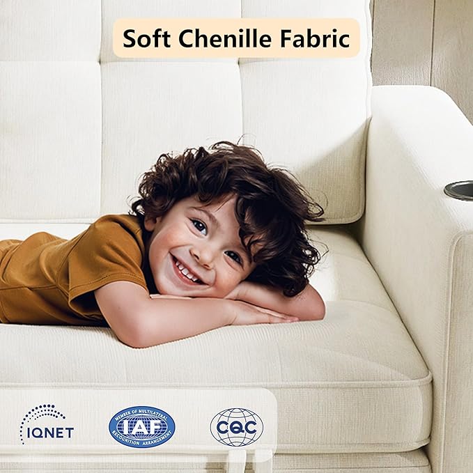 Convertible Sofa Bed Pull Out Loveseat Sleeper Sofa 2 in1 Folding Couch Bed Floor Sofa Couch for Small Spaces Fold Out Floor Bed with Pillows for Living Room Bedroom - Beige
