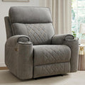 EBELLO Electric Recliner Chair Soft Fabric Power Reclining Chair with Cup Holders USB Charging Ports for Living Room Bedroom and Meeting Room Light Grey
