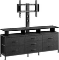 REAHOME TV Stand with Mount 63 Entertainment Center for 32/45/55/60/65/70 inch TVs Media Console Table with 7 Drawers Height Adjustable Mount Dresser TV Stand for Living Room Carbon Fiber Black