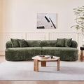 Modular Sectional Sofa Cloud Boneless Couch with Layered Cushion Upholstered Sofa in a Box Flexible Module Combination for Living Room No Assembly (Green 114”)