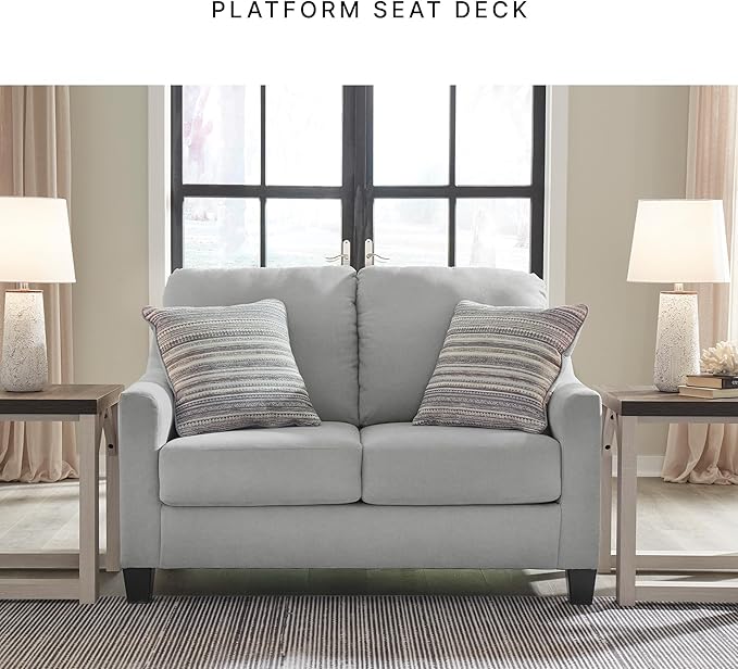 Signature Design by Ashley Adlai Casual Loveseat with 2 Toss Pillows Light Gray
