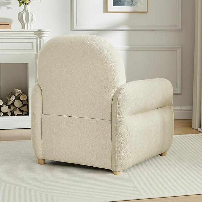 Accent Chairs Set of 2 Living Room Chairs in Chenille Fabric Modern Reading Chair with Storage Function for Living Room Apartment and Compact Spaces (Beige)